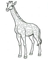 giraffe kleur Pagina's voor kinderen. generatief ai foto