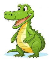 tekenfilm krokodil karakter vector illustratie. generatief ai foto