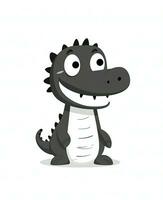 een tekenfilm krokodil met een groot glimlach. generatief ai foto