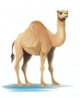 kameel staand Aan een wit achtergrond. generatief ai foto