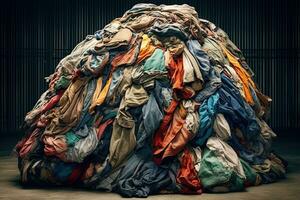 kleding stof recyclen, gemaakt ,generatief ai foto