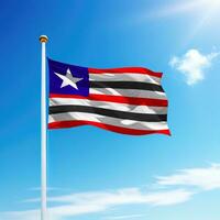golvend vlag van maranhao is een staat van Brazilië Aan vlaggenmast foto