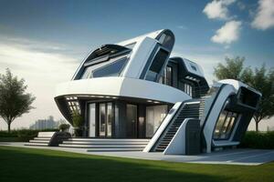huis in modieus futurisme stijl. ai generatief pro foto