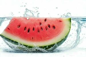 water plons Aan een watermeloen fruit. ai generatief pro foto