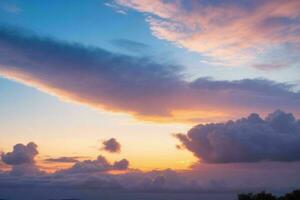 bewolkt lucht Bij zonsopkomst achtergrond. ai generatief pro foto