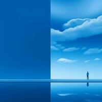 blauw minimalistische behang foto