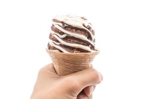 chocolade-ijsje op witte achtergrond foto