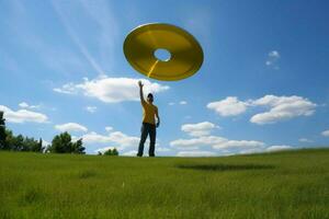 een vliegend schijf voor frisbee pret foto