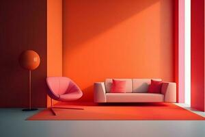 een minimalistische ontwerp met een stoutmoedig kleur regeling foto