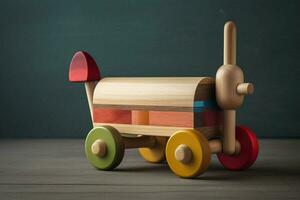 een houten Duwen speelgoed- voor peuters foto