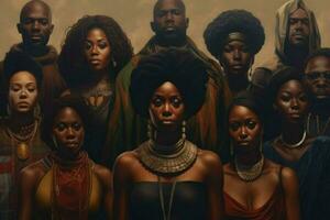 vieren de verscheidenheid en sterkte van zwart mensen foto