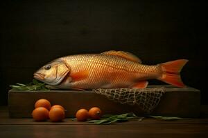 fotorealistisch Product schot voedsel fotografie vis foto