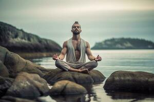 beoefenen yoga en opmerkzaamheid foto