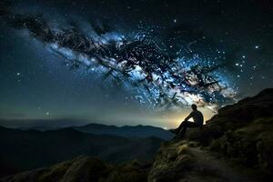 sterrenwacht Aan een Doorzichtig nacht foto