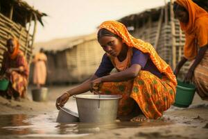 de Rechtsaf naar toegang schoon water foto