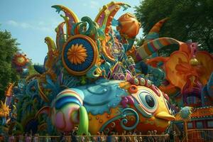 de levendig kleuren van een zomer carnaval foto