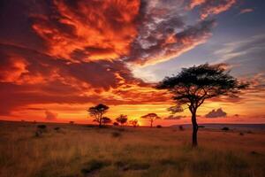 de warmte en kleur van Afrikaanse zonsondergangen over- de sa foto