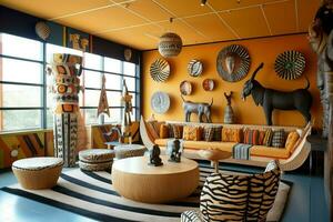 gebruik van afrikaans geïnspireerd patronen in interieur ontwerp foto