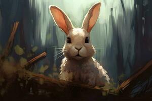 een digitaal konijn grappig kunst foto