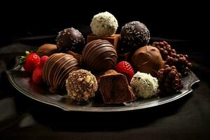 chocola truffels voedsel foto