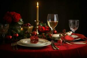 Kerstmis samenstelling avondeten tafel foto