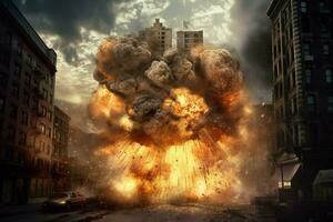 stad brandwond explosie foto