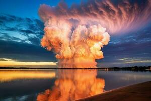 wolk zonsondergang explosie foto