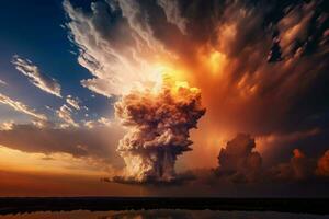 wolk zonsondergang explosie foto