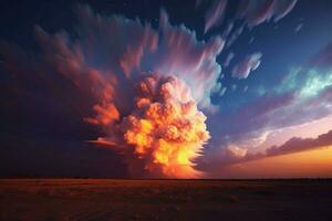 wolk zonsondergang explosie foto