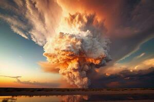 wolk zonsondergang explosie foto