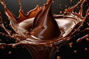 cacao chocola plons vloeistof foto