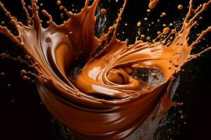 cacao chocola plons vloeistof foto