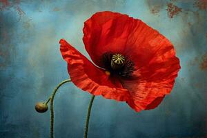 een rood papaver foto