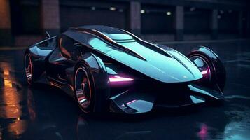 een futuristische auto met een futuristische ontwerp foto