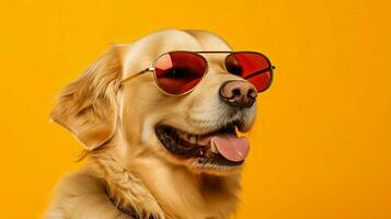 een gouden retriever hond vervelend zonnebril Aan een gij foto