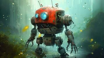 een poster voor een wetenschap fictie spel gebeld de robot foto