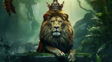 een poster voor de film de koning van de oerwoud foto