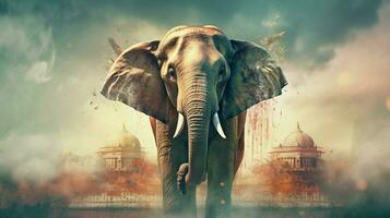 een poster dat zegt olifant Aan het foto