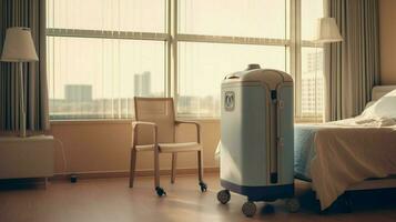 lucht luchtreiniger in ziekenhuis kamer het verstrekken van schoon lucht foto