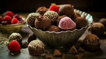 chocola truffels zoet foto