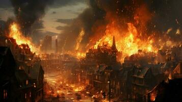 stad brandwond explosie stad- foto