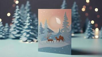 leeg Kerstmis kaart mockup illustratie foto