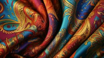 ingewikkeld gevormde textiel met levendig kleuren foto