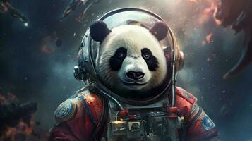panda in een ruimte pak foto