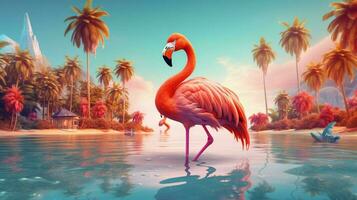 zomer vakantie concept flamingo paradijs verkennen foto