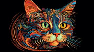 trippy kat roterend en morphing in andere vorm foto