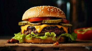veganistisch cheeseburger gebruik makend van veganistisch kaas en vlees foto