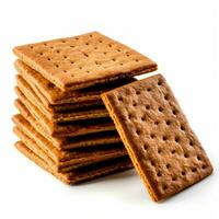 Graham crackers met wit achtergrond hoog kwaliteit foto