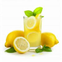 limonade met wit achtergrond hoog kwaliteit ultra foto