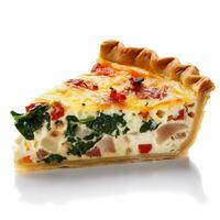 Quiche met wit achtergrond hoog kwaliteit ultra hd foto